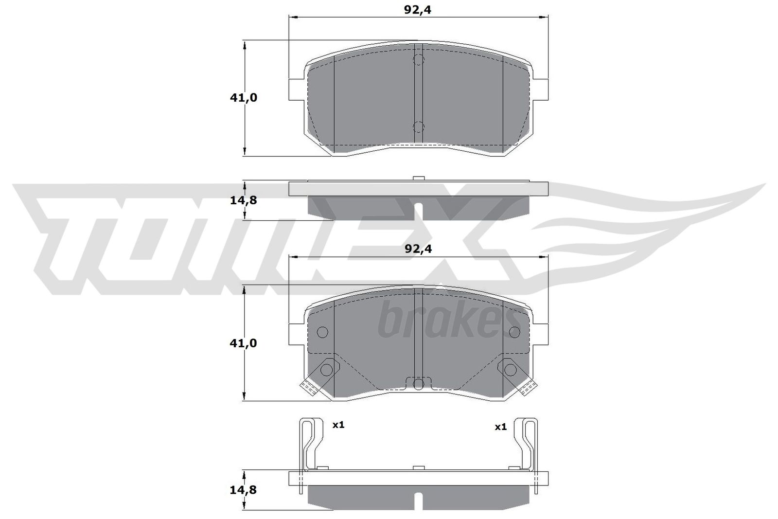 Sada brzdových platničiek kotúčovej brzdy TOMEX Brakes